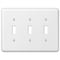 Amerelle Amerelle Devon White 3 gang Stamped Steel Toggle Wall Plate 1 pk 935TTTW - alternate 3